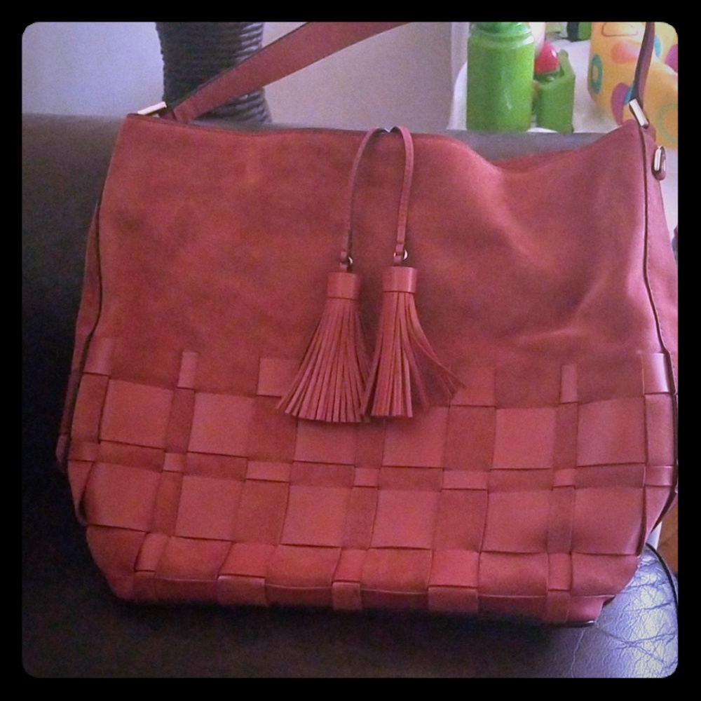 Cinnamon  suede hobo bag